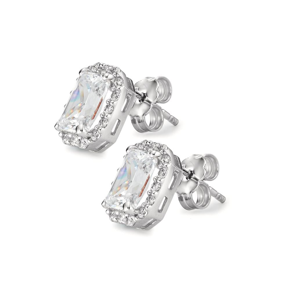 Clous d'oreilles Or blanc 18K Zircone