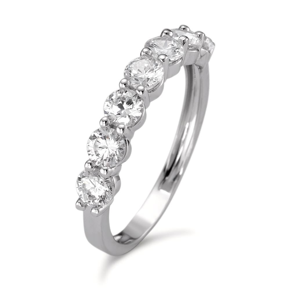 Memory Ring 750/18 K Weissgold Zirkonia 7 Steine