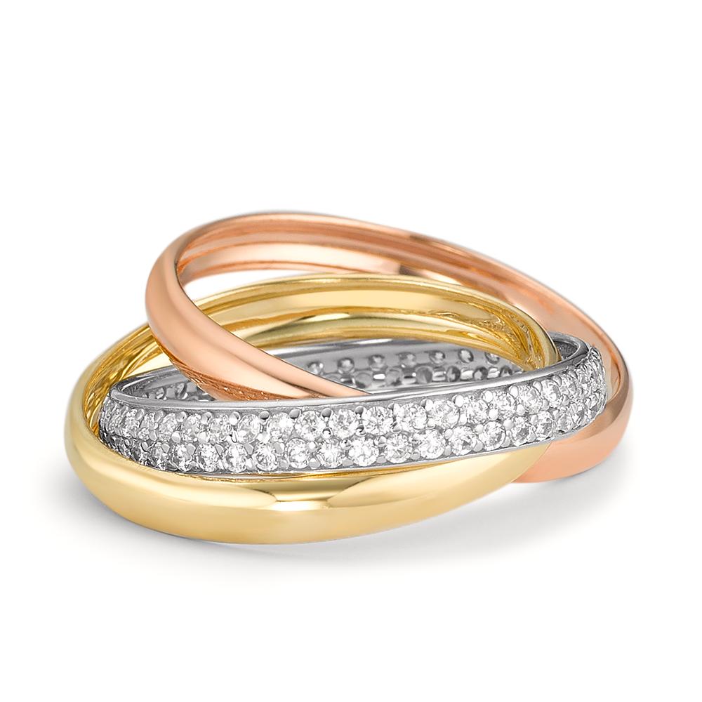 Bague Or blanc 18K, Or jaune 18K, Or rouge 18K Zircone