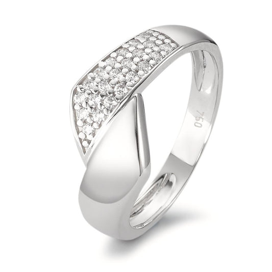 Fingerring 750/18 K Weissgold Zirkonia 22 Steine