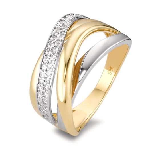 Bague Or jaune 18K, Or blanc 18K Zircone