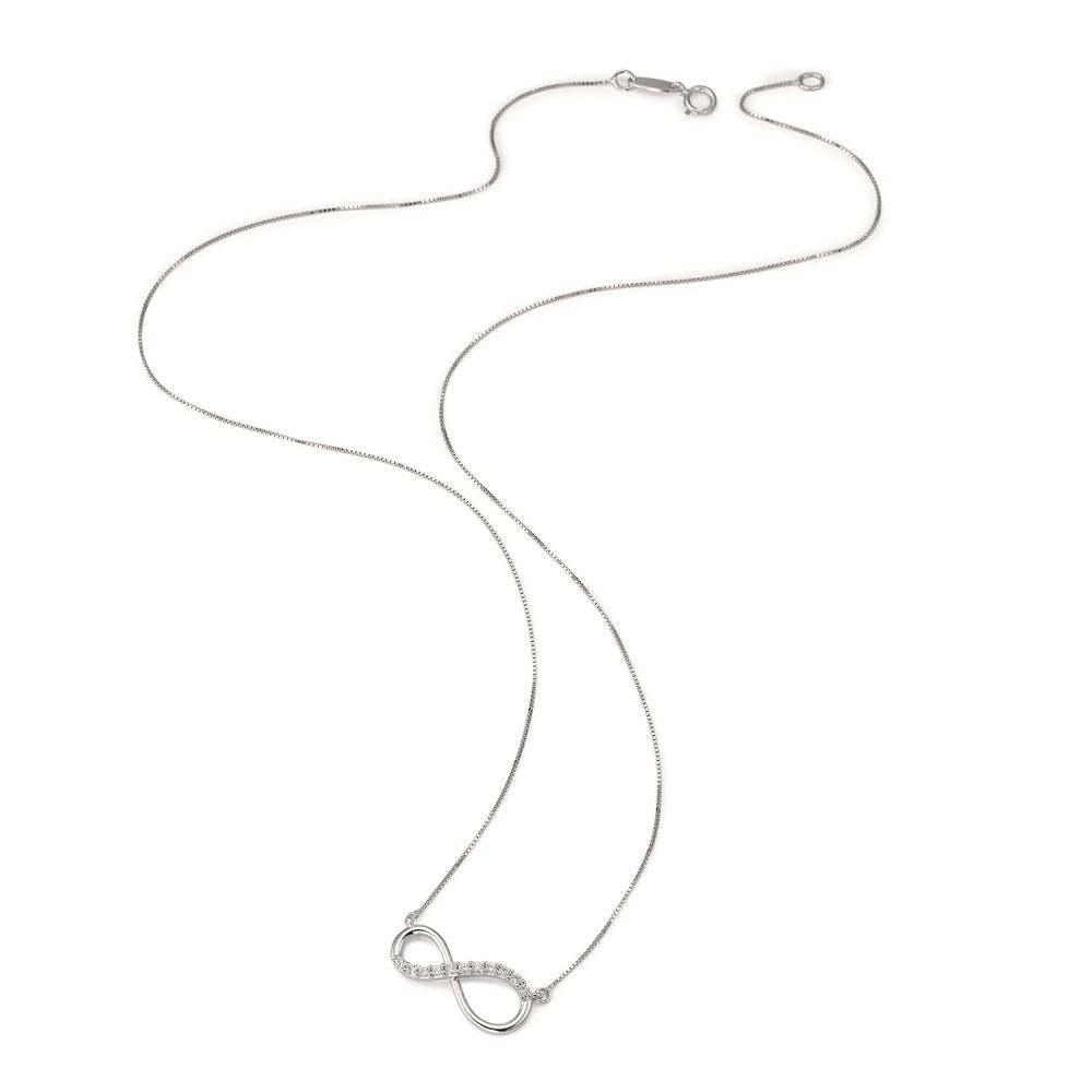 Collana Oro bianco 750/18 carati Zirconia 11 pietra Infinito 42 cm