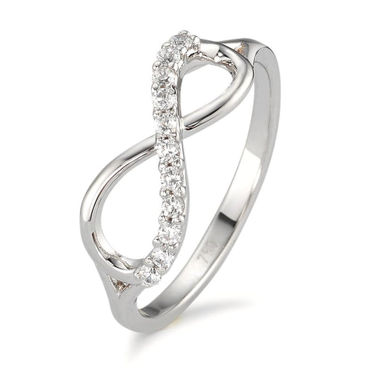 Fingerring 750/18 K Weissgold Zirkonia 11 Steine Infinity