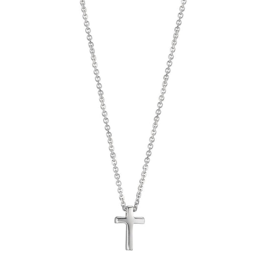 Collier Or blanc 18K Croix 42 cm