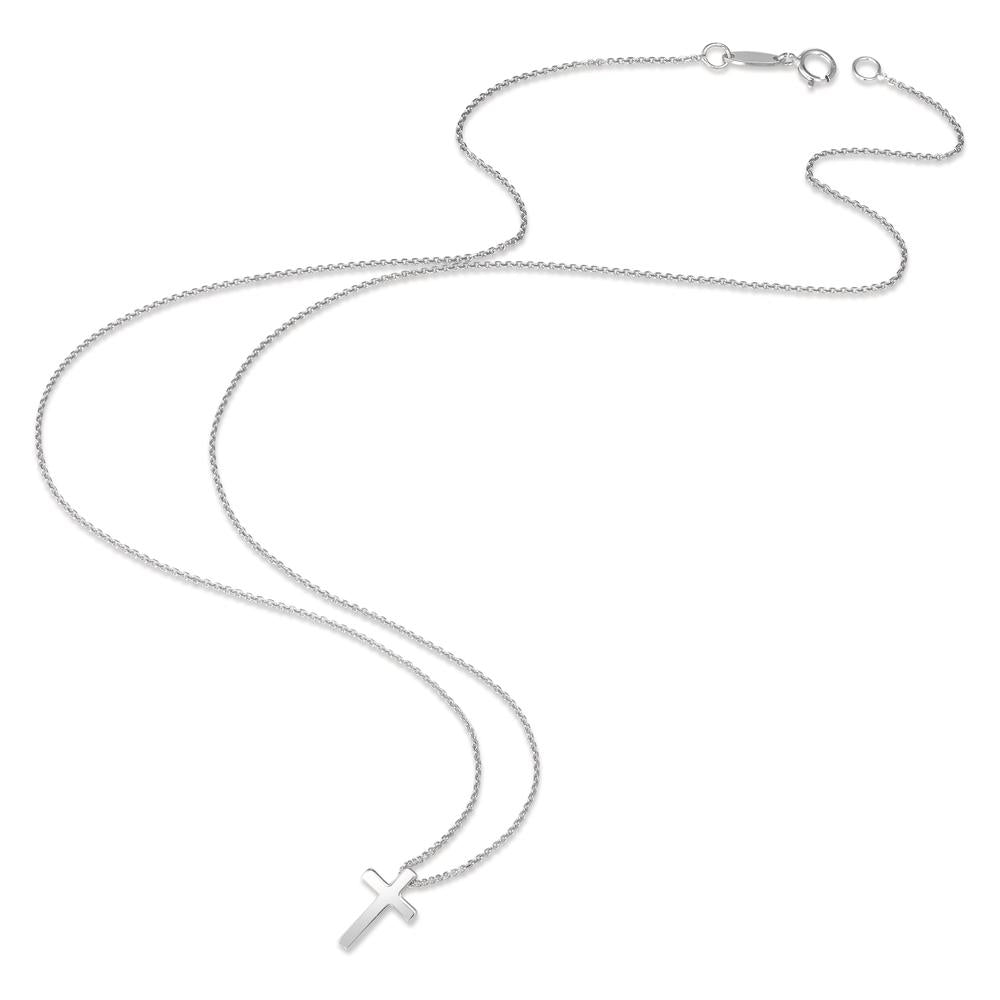 Collier Or blanc 18K Croix 42 cm