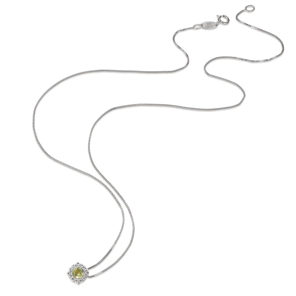 Collana Oro bianco 375/9K Peridoto 42 cm