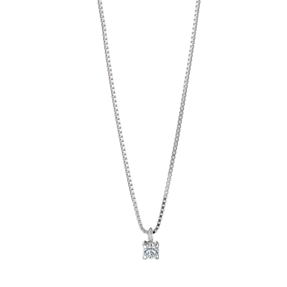 Collana Oro bianco 750/18 carati Diamante 0.03 ct, w-si 42 cm Ø2.5 mm