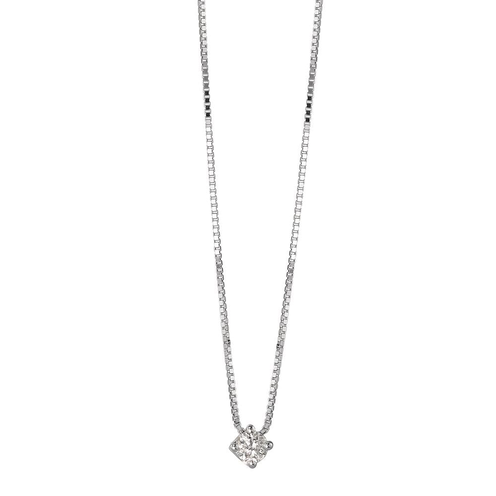 Collier Or blanc 18K Diamant 0.05 ct, w-si 42 cm Ø2.5 mm