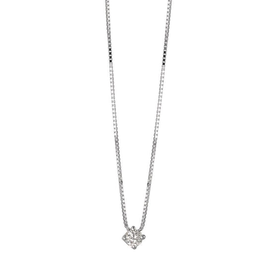 Collana Oro bianco 750/18 carati Diamante 0.05 ct, w-si 42 cm Ø2.5 mm