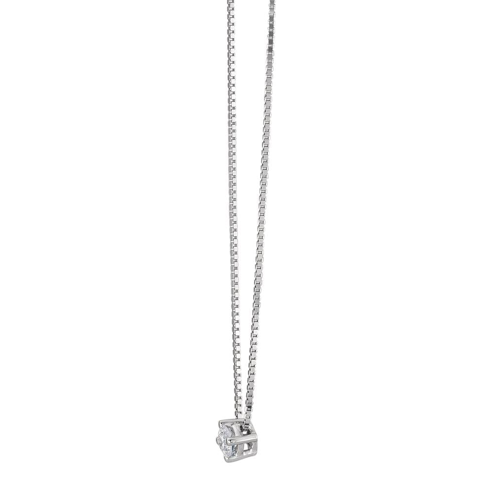 Collier Or blanc 18K Diamant 0.05 ct, w-si 42 cm Ø2.5 mm