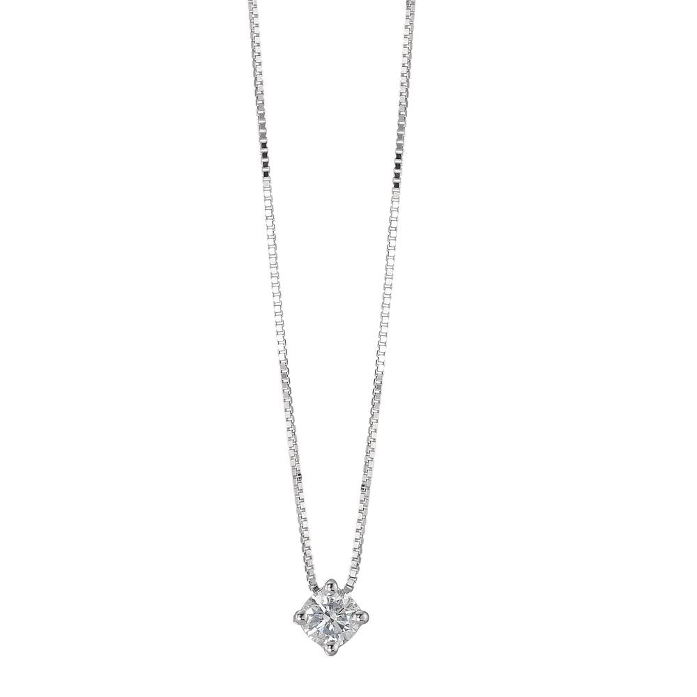 Collier Or blanc 18K Diamant 0.15 ct, w-si 42 cm Ø3.5 mm