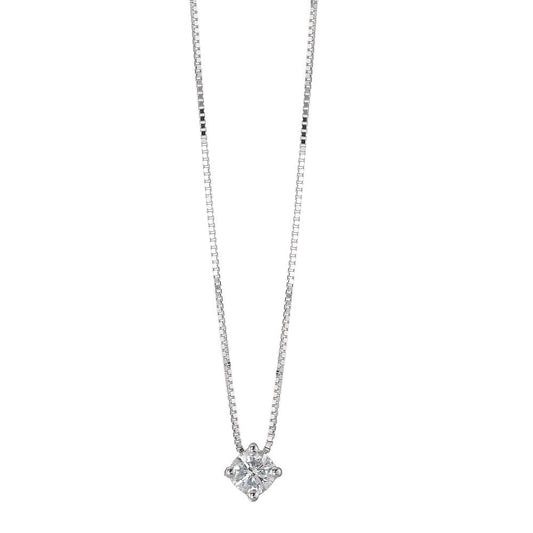 Collana Oro bianco 750/18 carati Diamante 0.15 ct, w-si 42 cm Ø3.5 mm