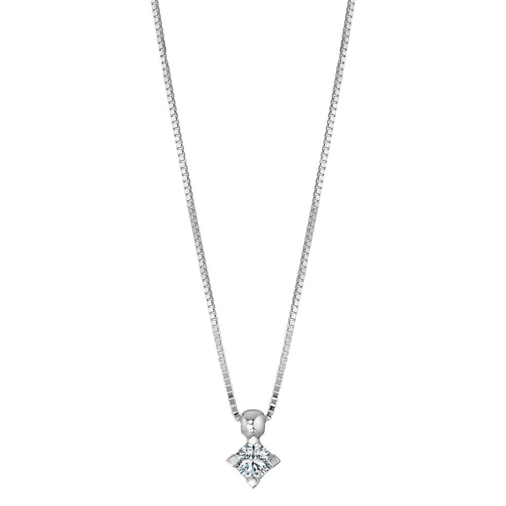 Collana Oro bianco 750/18 carati Diamante 0.10 ct, w-si 39-42 cm Ø3.3 mm