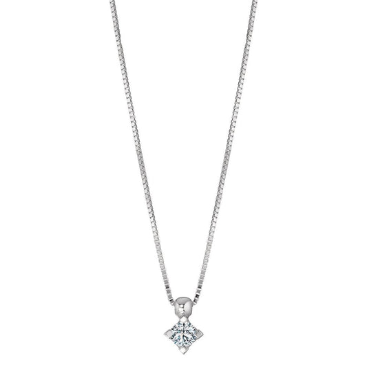 Collier Or blanc 18K Diamant 0.10 ct, w-si 39-42 cm Ø3.3 mm