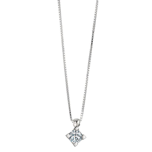 Collana Oro bianco 750/18 carati Diamante 0.14 ct, w-si 39-42 cm Ø3.7 mm