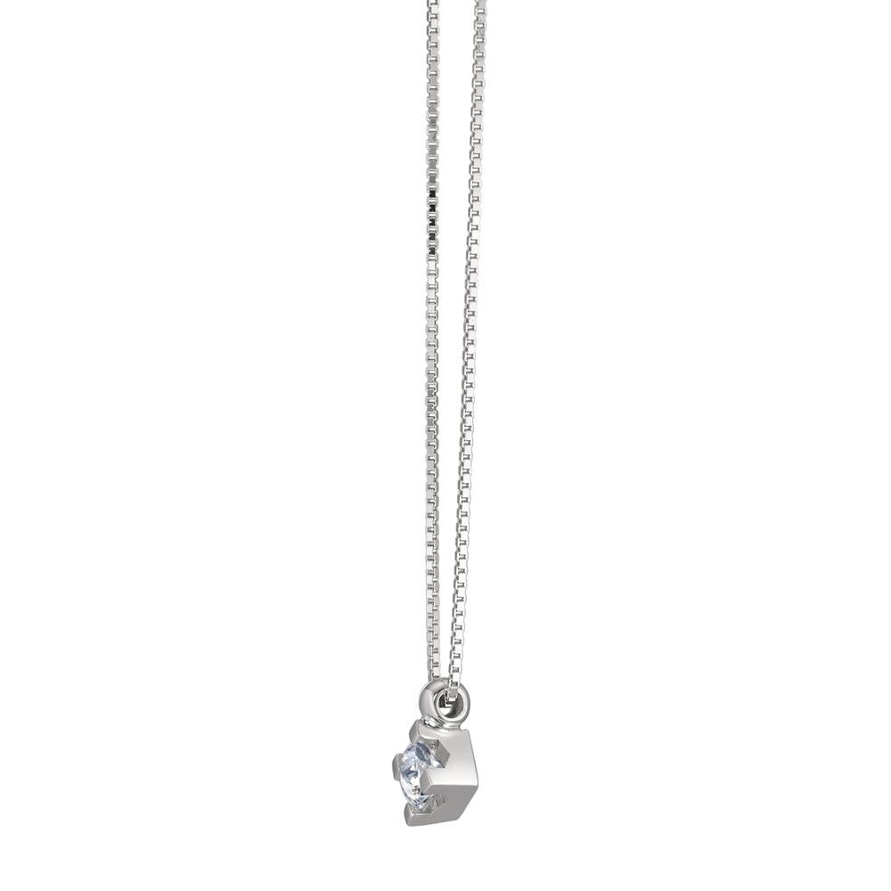 Collana Oro bianco 750/18 carati Diamante 0.14 ct, w-si 39-42 cm Ø3.7 mm