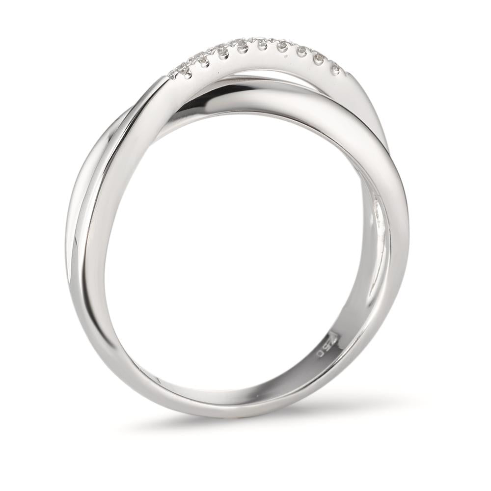 Bague Or blanc 18K Diamant 0.05 ct, 9 Pierres, w-si