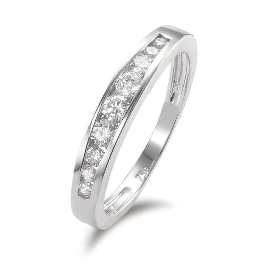 Bague Or blanc 18K Diamant 0.35 ct, 9 Pierres, w-si