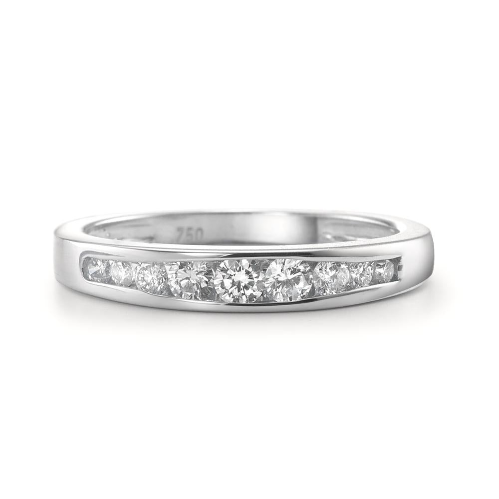 Bague Or blanc 18K Diamant 0.35 ct, 9 Pierres, w-si