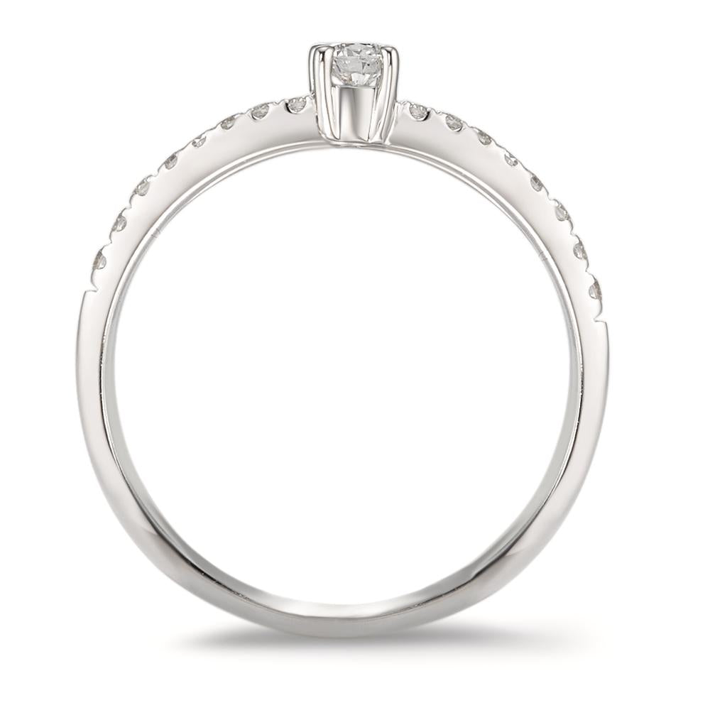 Bague Or blanc 18K Diamant 0.09 ct, 19 Pierres, w-si