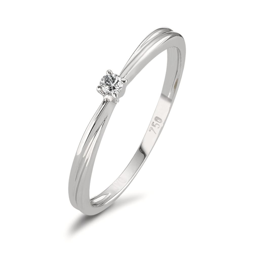 Bague solitaire Or blanc 18K Diamant 0.03 ct, w-si