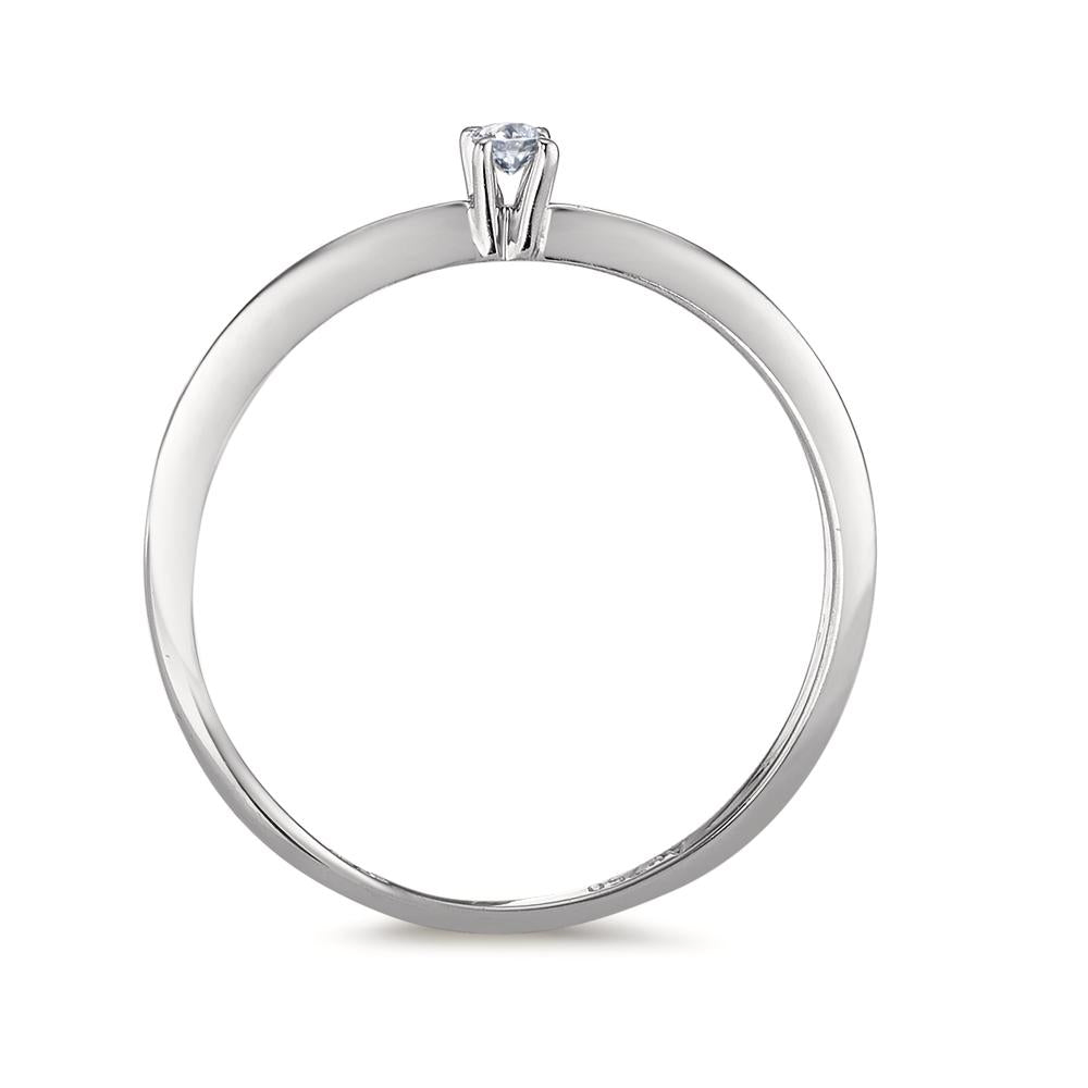 Bague solitaire Or blanc 18K Diamant 0.03 ct, w-si