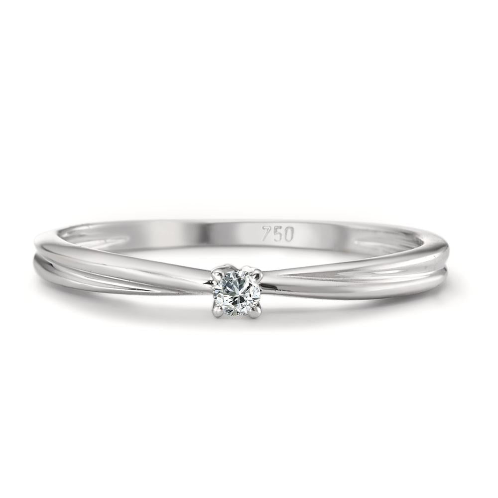 Bague solitaire Or blanc 18K Diamant 0.03 ct, w-si