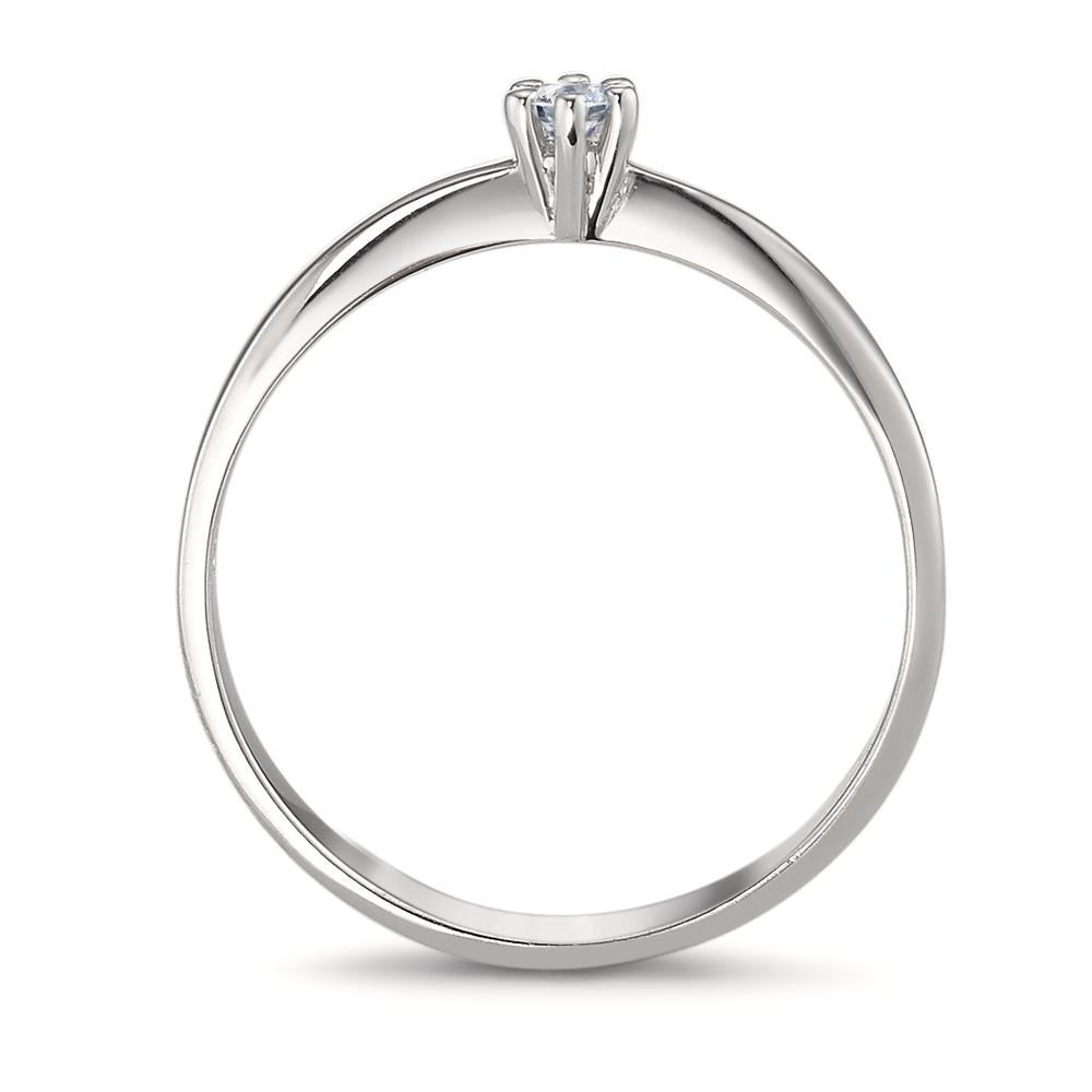 Bague solitaire Or blanc 18K Diamant 0.05 ct, w-si