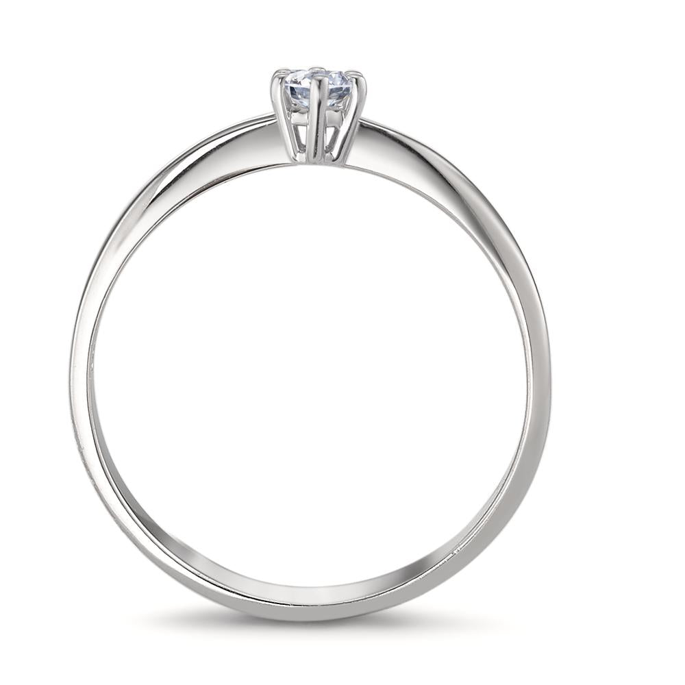 Bague solitaire Or blanc 18K Diamant 0.15 ct, w-si