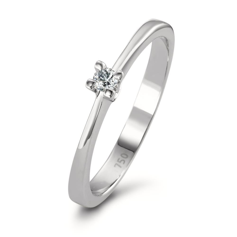 Bague solitaire Or blanc 18K Diamant 0.05 ct, w-si