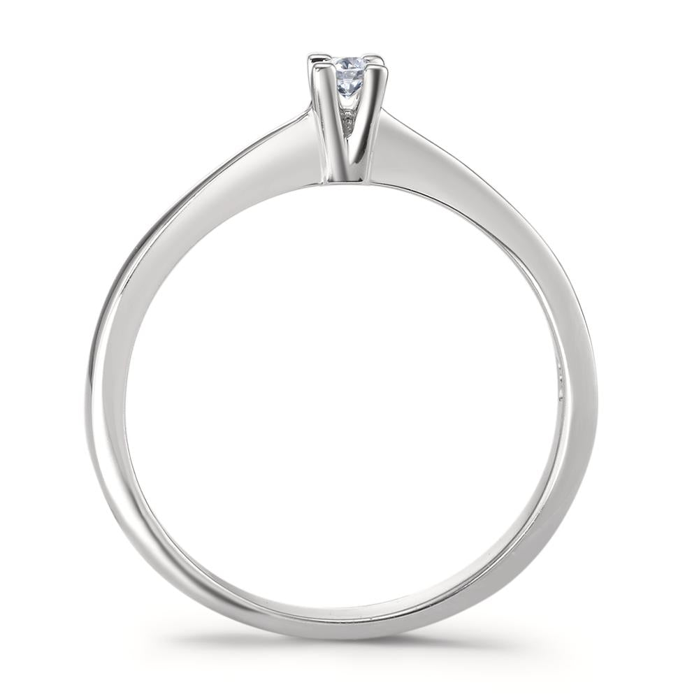 Bague solitaire Or blanc 18K Diamant 0.05 ct, w-si