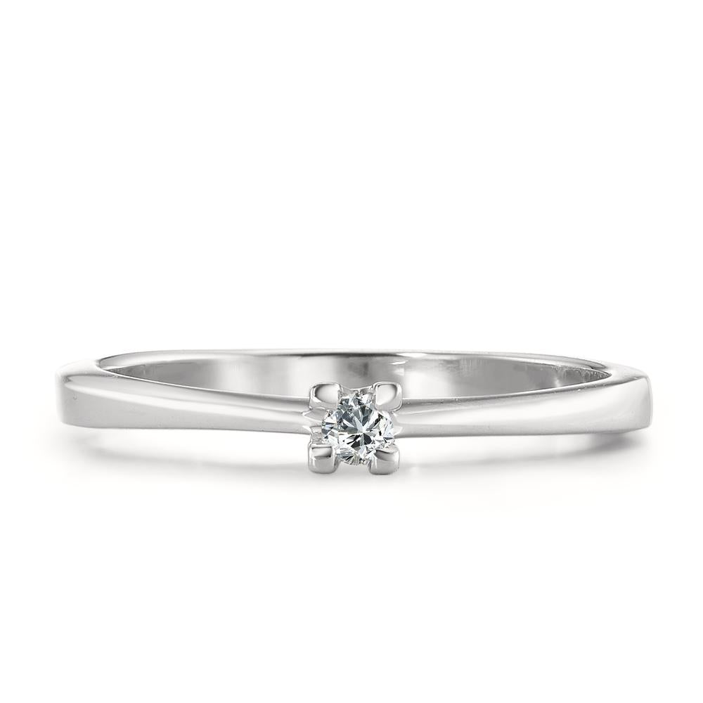 Bague solitaire Or blanc 18K Diamant 0.05 ct, w-si