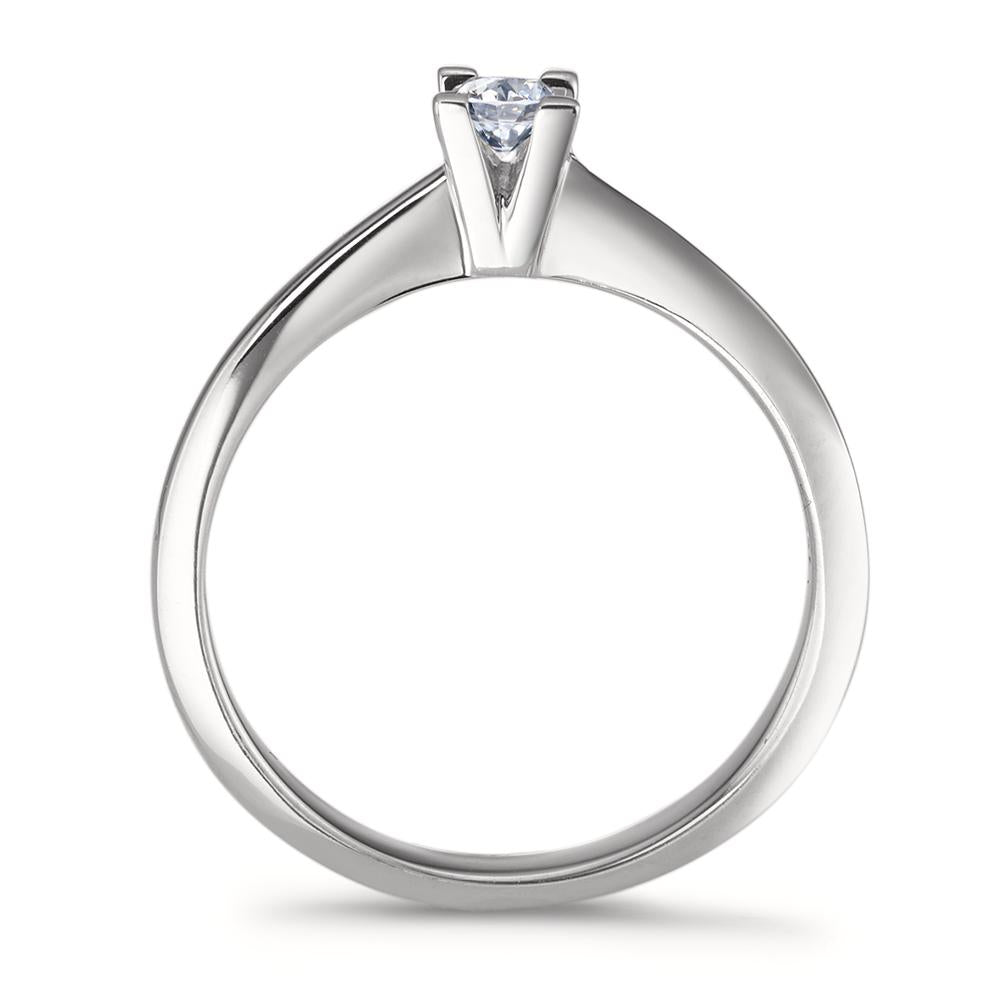 Bague solitaire Or blanc 18K Diamant 0.15 ct, w-si