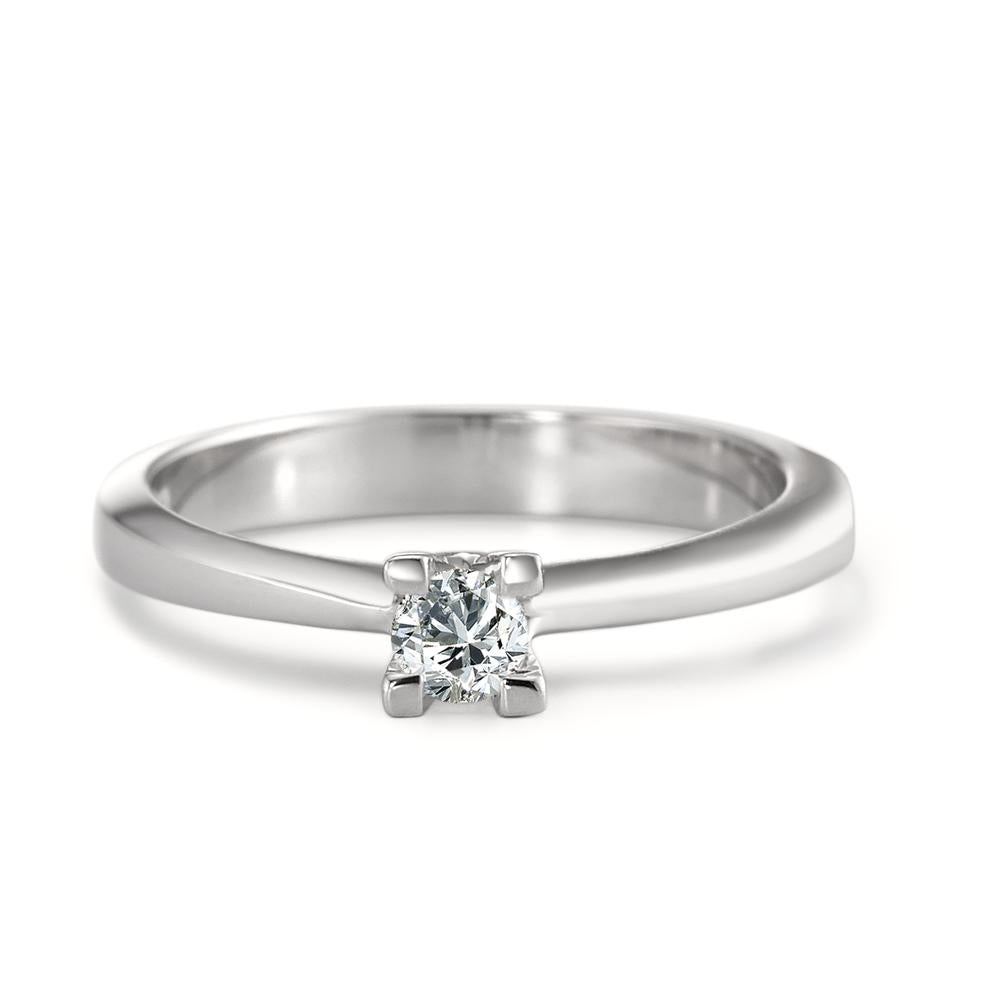 Bague solitaire Or blanc 18K Diamant 0.15 ct, w-si