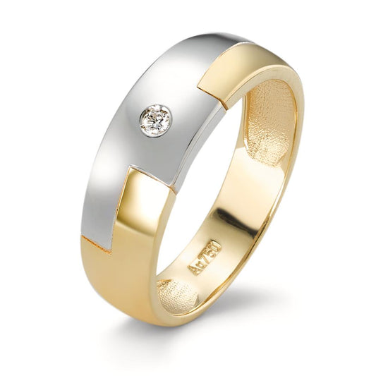 Bague Or jaune 18K, Or blanc 18K Diamant 0.02 ct, w-si