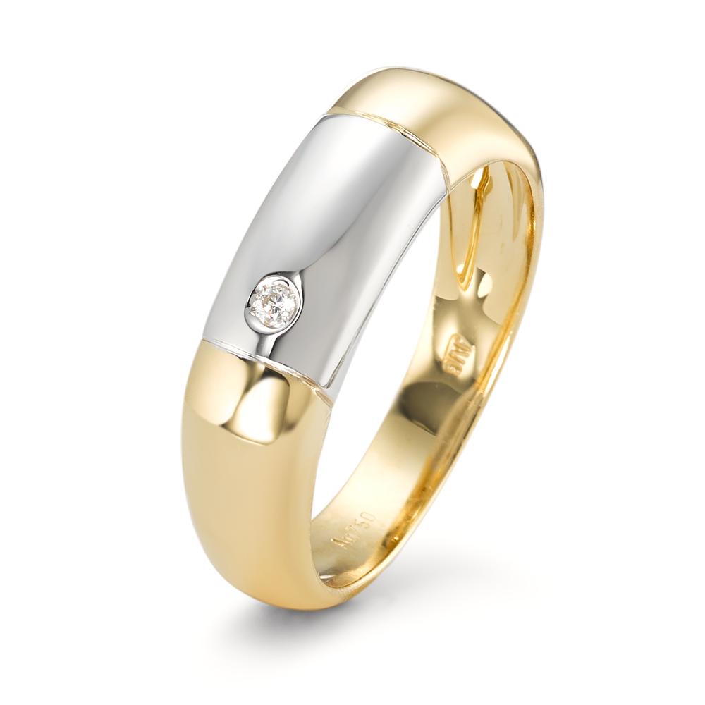 Bague Or jaune 18K, Or blanc 18K Diamant 0.02 ct, w-si