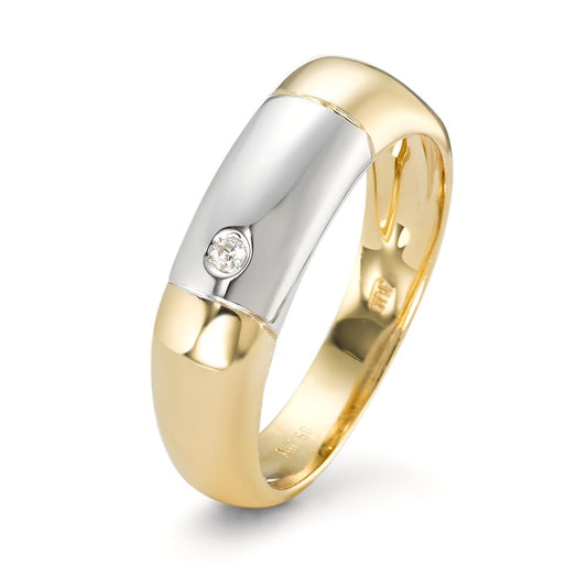 Bague Or jaune 18K, Or blanc 18K Diamant 0.02 ct, w-si