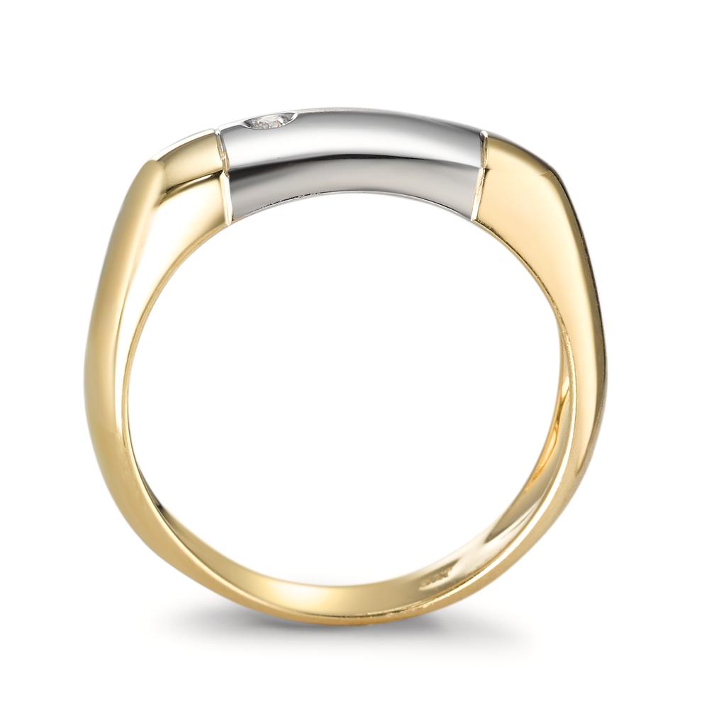 Bague Or jaune 18K, Or blanc 18K Diamant 0.02 ct, w-si