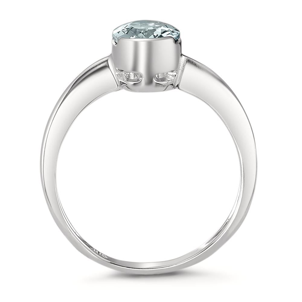 Bague Or blanc 18K Aigue-Marine 1.08 ct