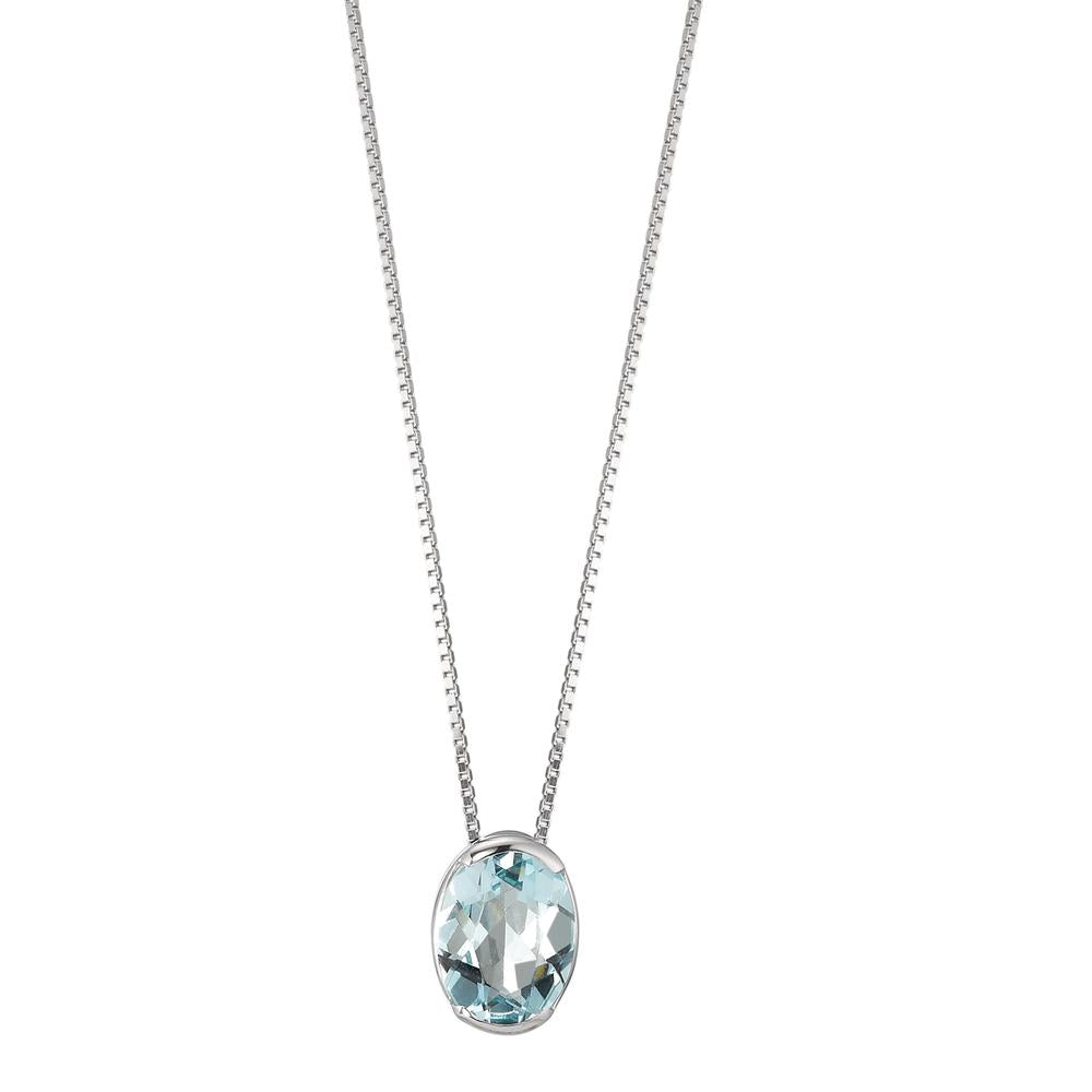 Collana Oro bianco 750/18 carati Acquamarina 1.08 ct 39-42 cm