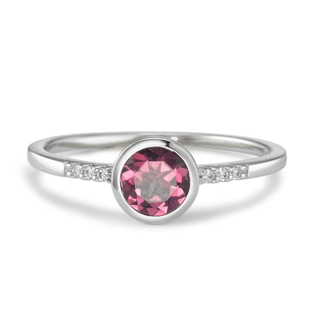 Bague Or blanc 18K Rhodolite 7 Pierres