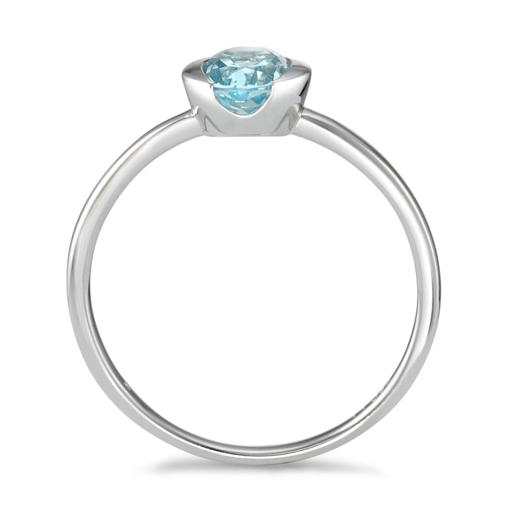 Bague Or blanc 18K Topaze bleu