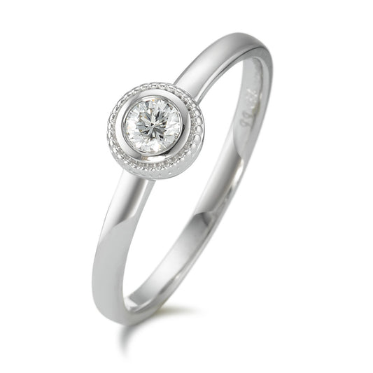 Bague Or blanc 18K Diamant 0.15 ct, w-si