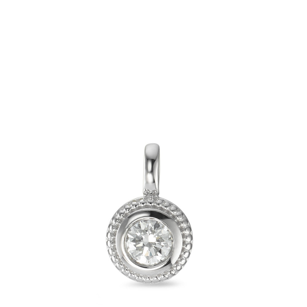 Ciondolo Oro bianco 750/18 carati Diamante 0.15 ct, w-si Ø6 mm