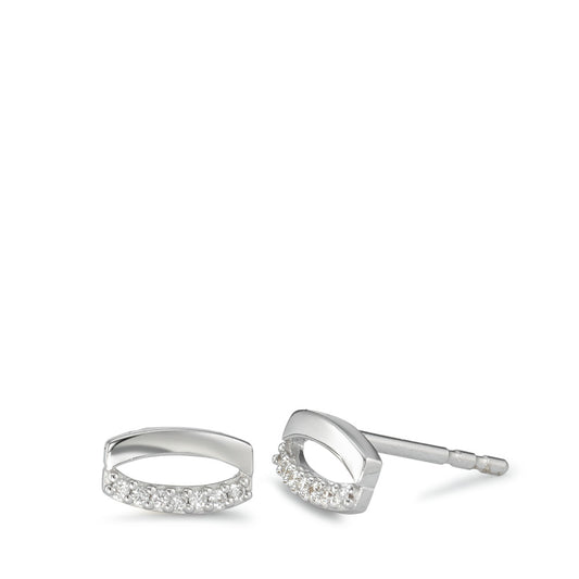 Clous d'oreilles Or blanc 18K Diamant 0.04 ct, 14 Pierres, w-si