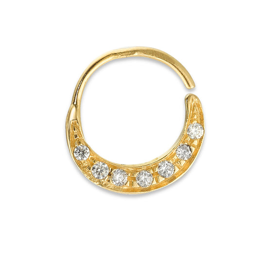 Anneau de nez Or jaune 18K Zircone 7 Pierres