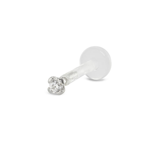 Piercing 750/18 K Weissgold Zirkonia Ø2 mm