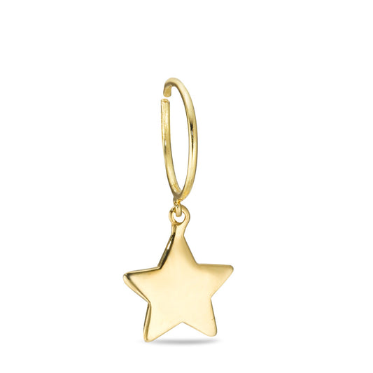 Créole avec pendentif Or jaune 18K Étoile Ø9.5 mm