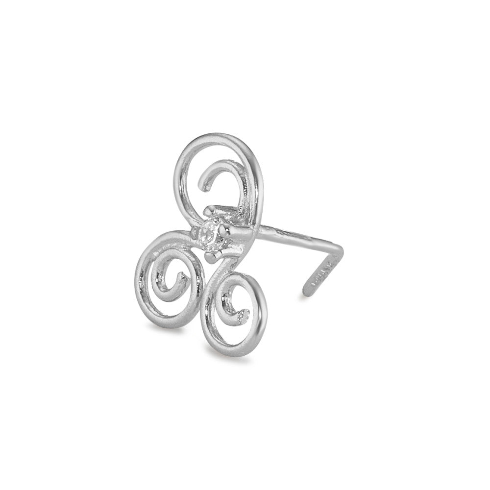 Clous de nez Or blanc 18K Zircone blanc Ø9 mm