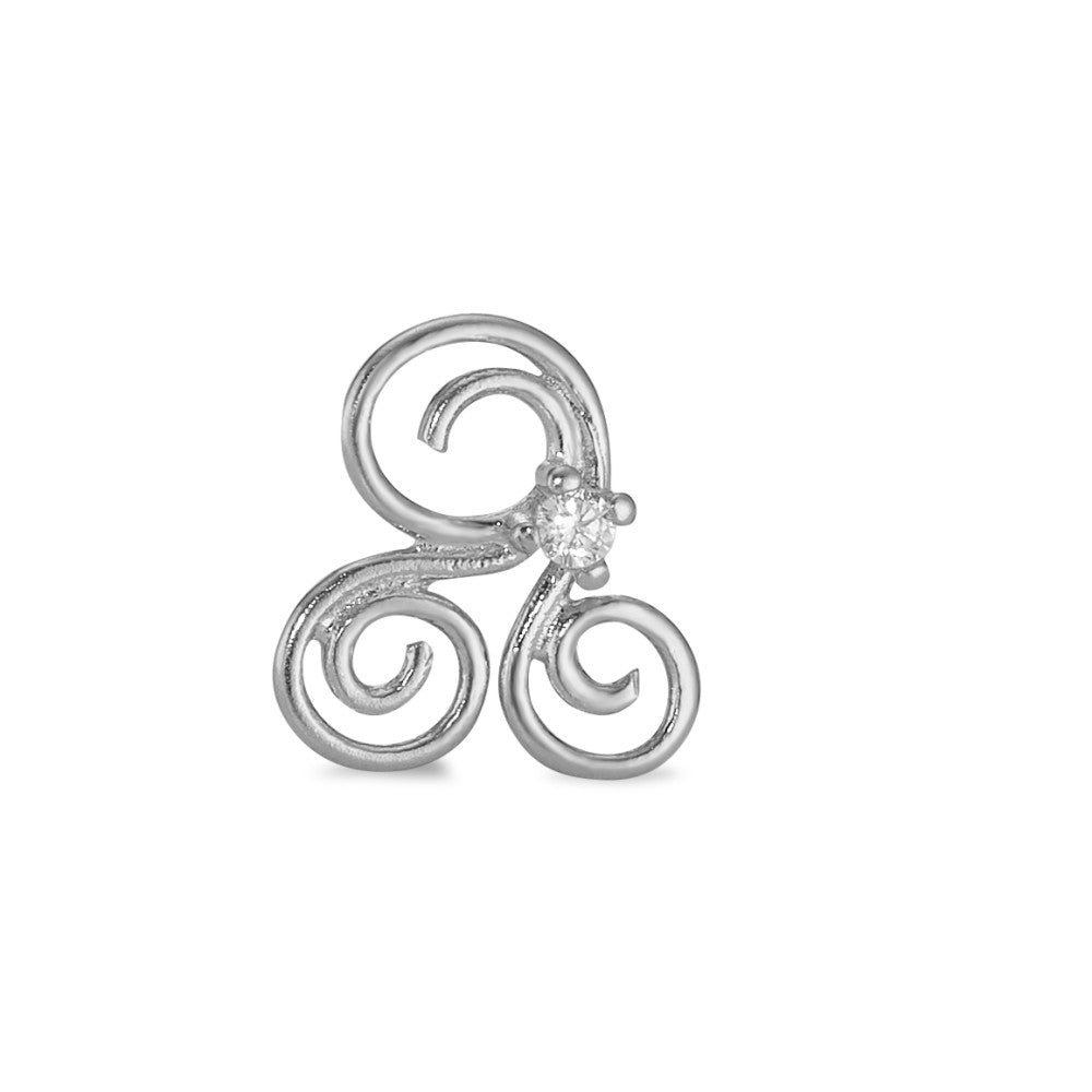 Clous de nez Or blanc 18K Zircone blanc Ø9 mm